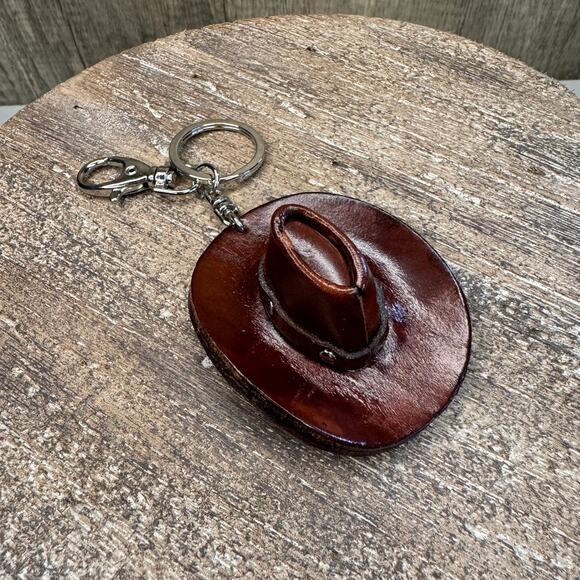 Western Leather Purse Charm Cowboy Hat Bag Charm Keychain NeW FAST SHIP - Picture 5 of 5